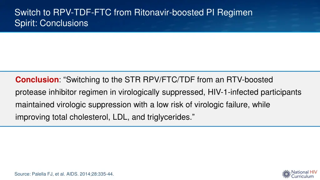 switch to rpv tdf ftc from ritonavir boosted 8