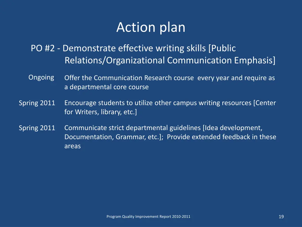 action plan