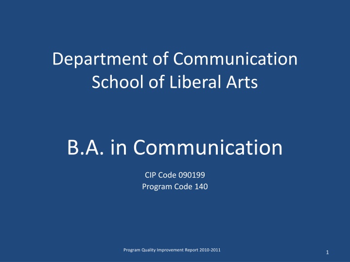 department of communication school of liberal arts