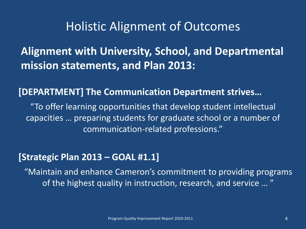 holistic alignment of outcomes 1