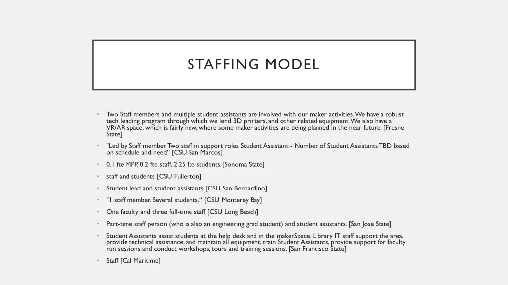 staffing model