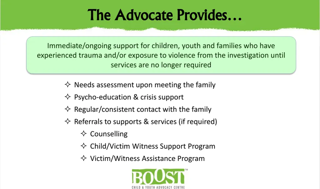the advocate provides the advocate provides