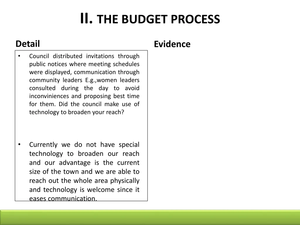 ii the budget process 1