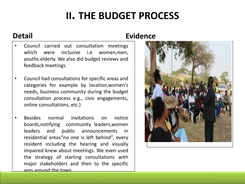 ii the budget process