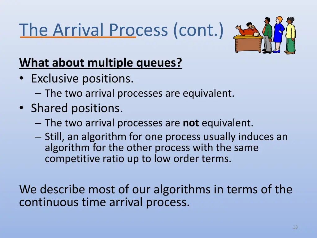 the arrival process cont