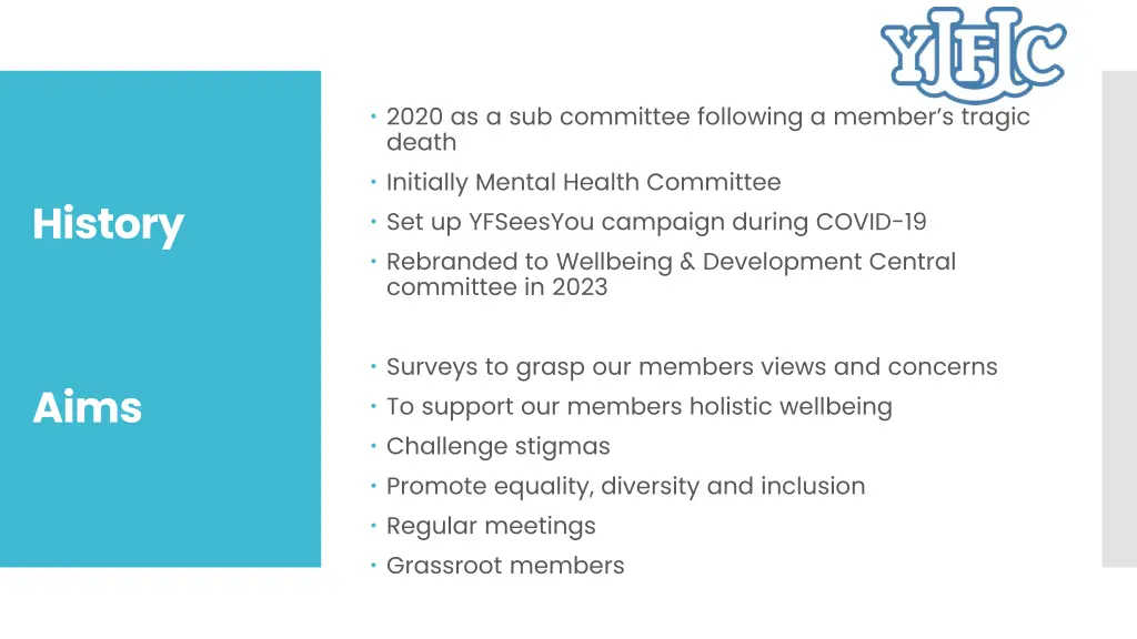 2020 as a sub committee following a member