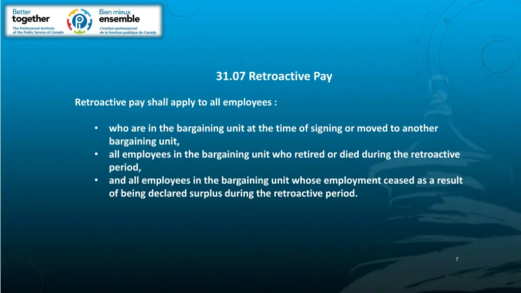 31 07 retroactive pay