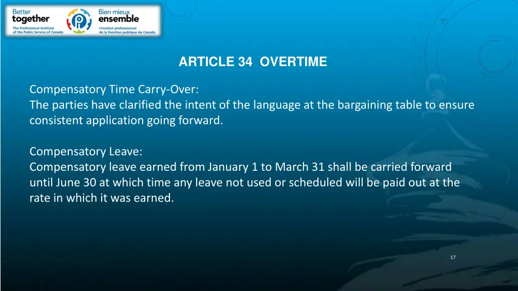 article 34 overtime