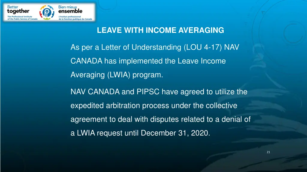 leave with income averaging