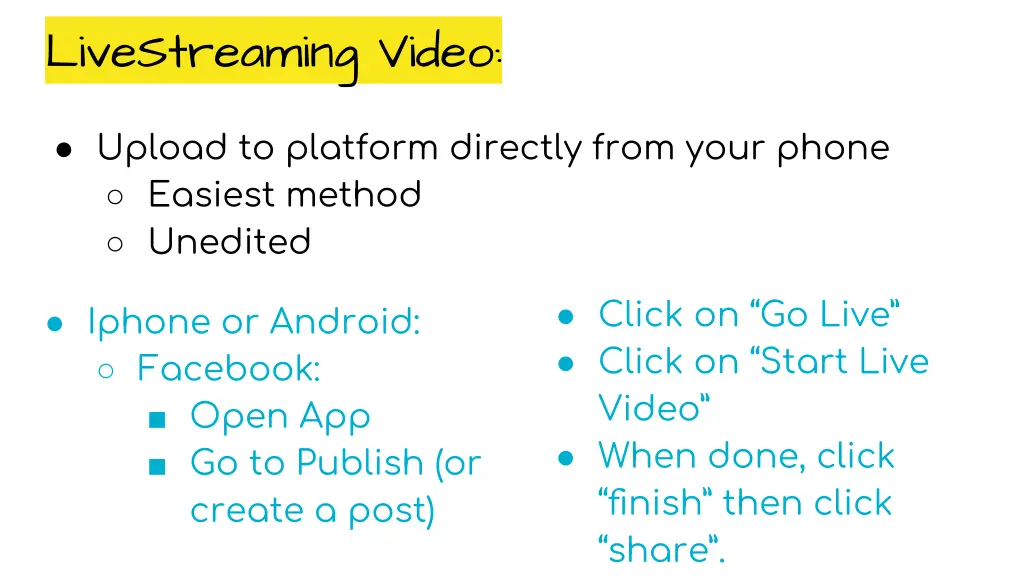 livestreaming video