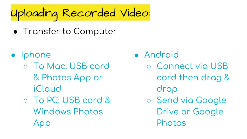 uploading recorded video