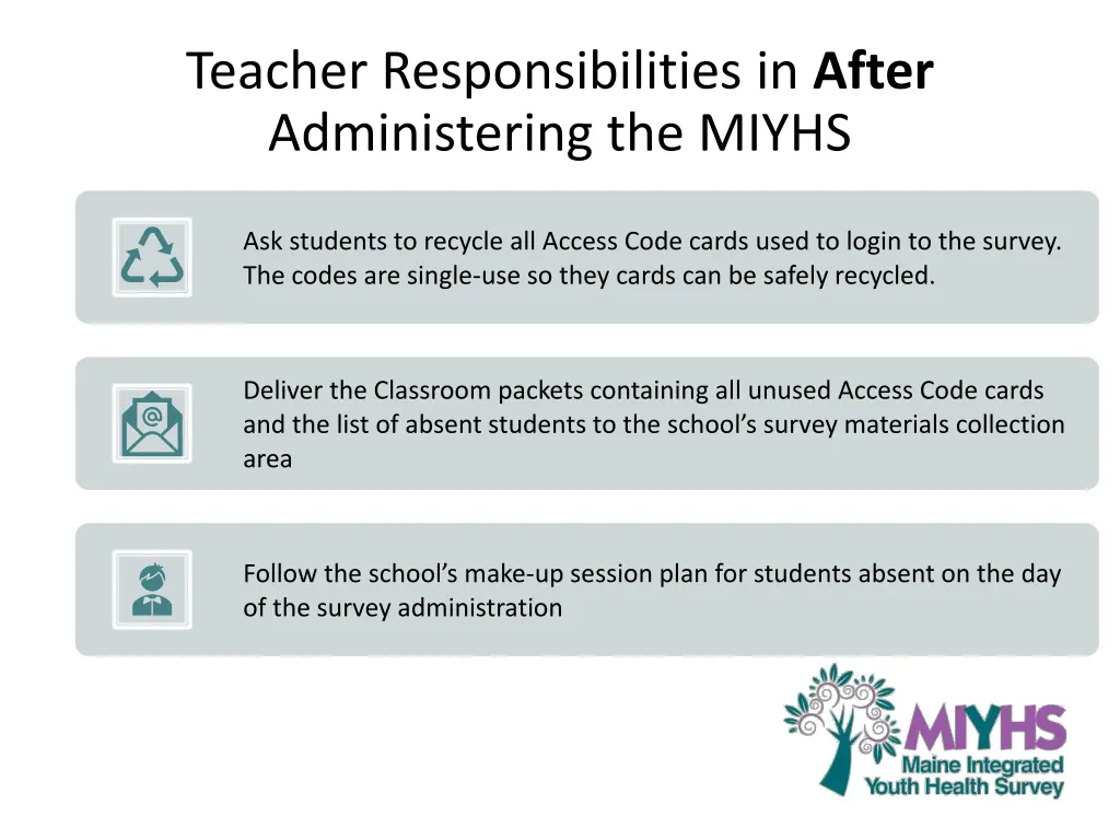 teacher responsibilities in after administering