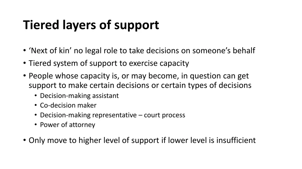 tiered layers of support