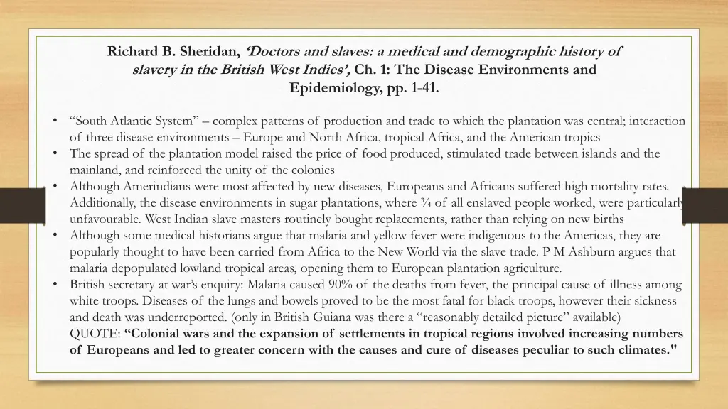 richard b sheridan doctors and slaves a medical