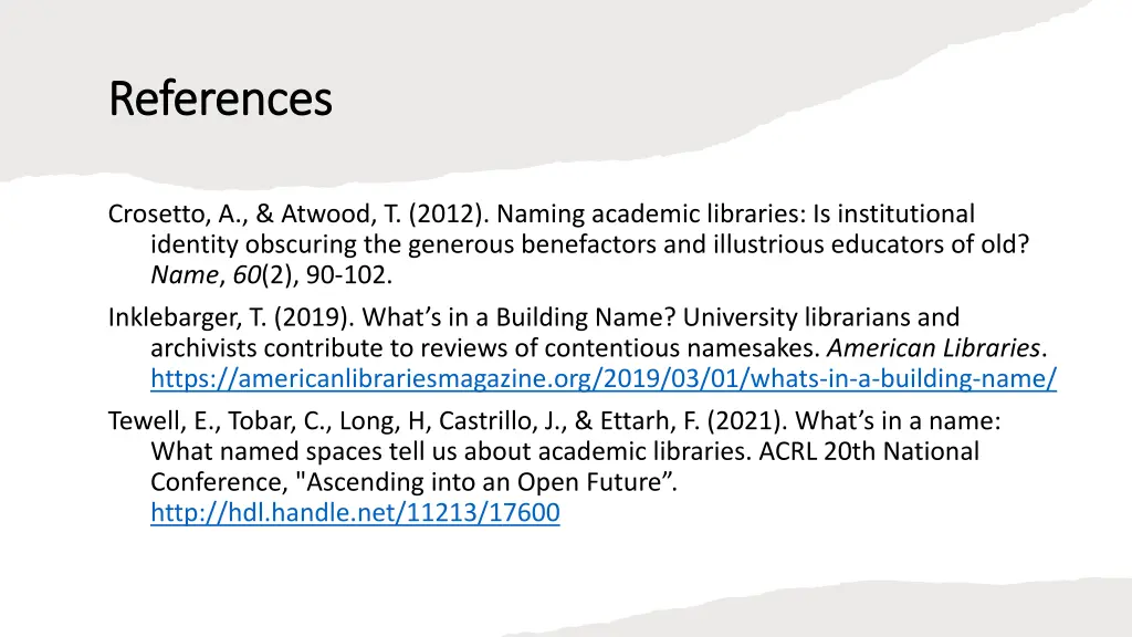 references references