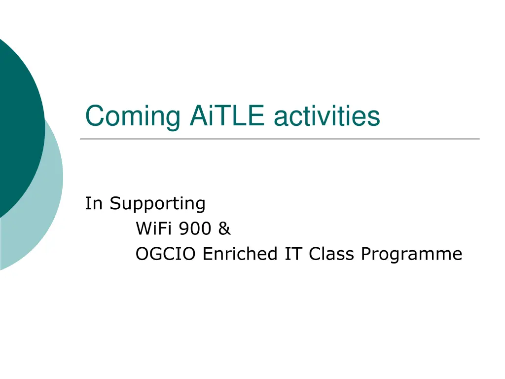 coming aitle activities