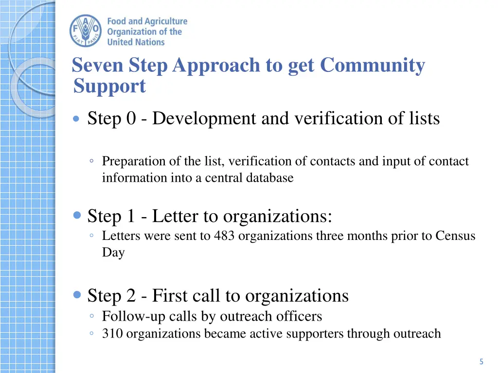 seven step approach to get community support