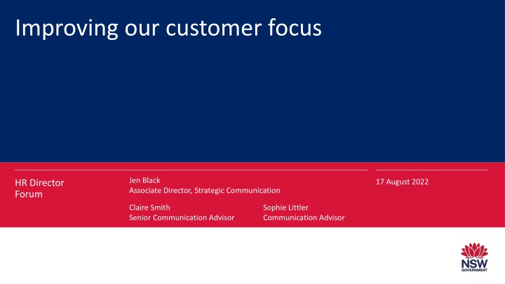 improving our customer focus
