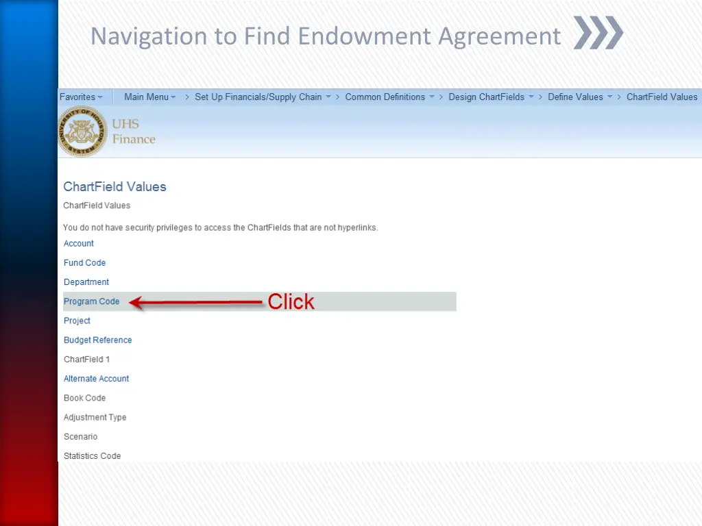 navigation to find endowment agreement 1