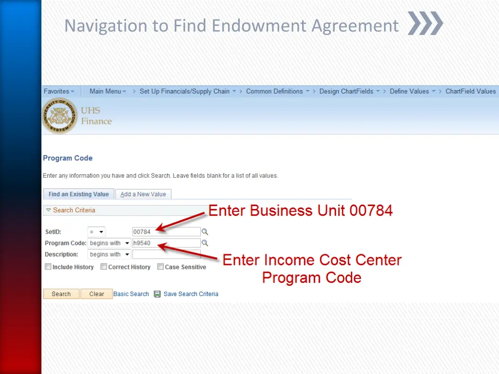 navigation to find endowment agreement 2