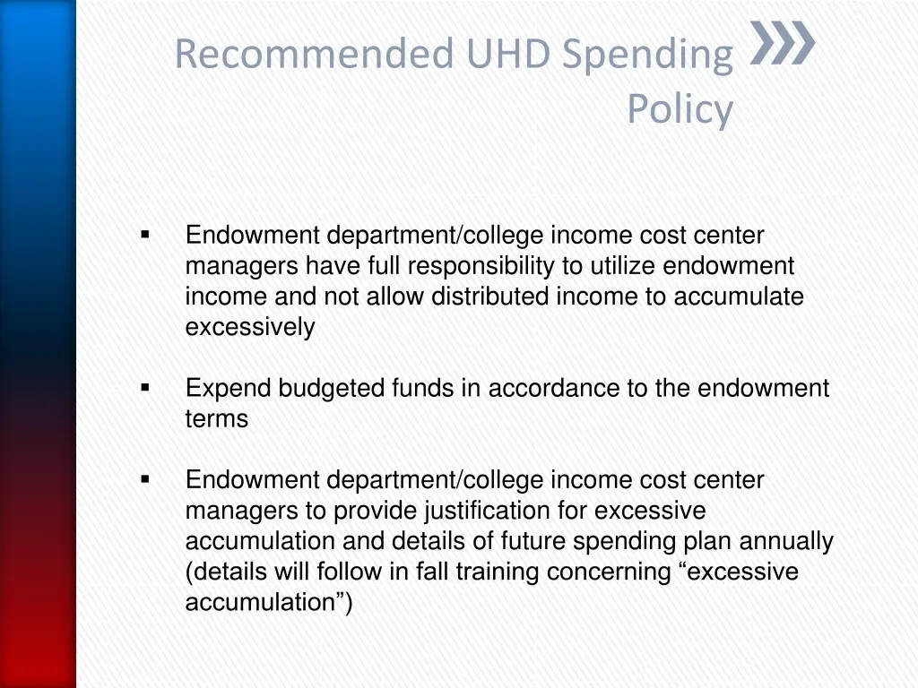 recommended uhd spending