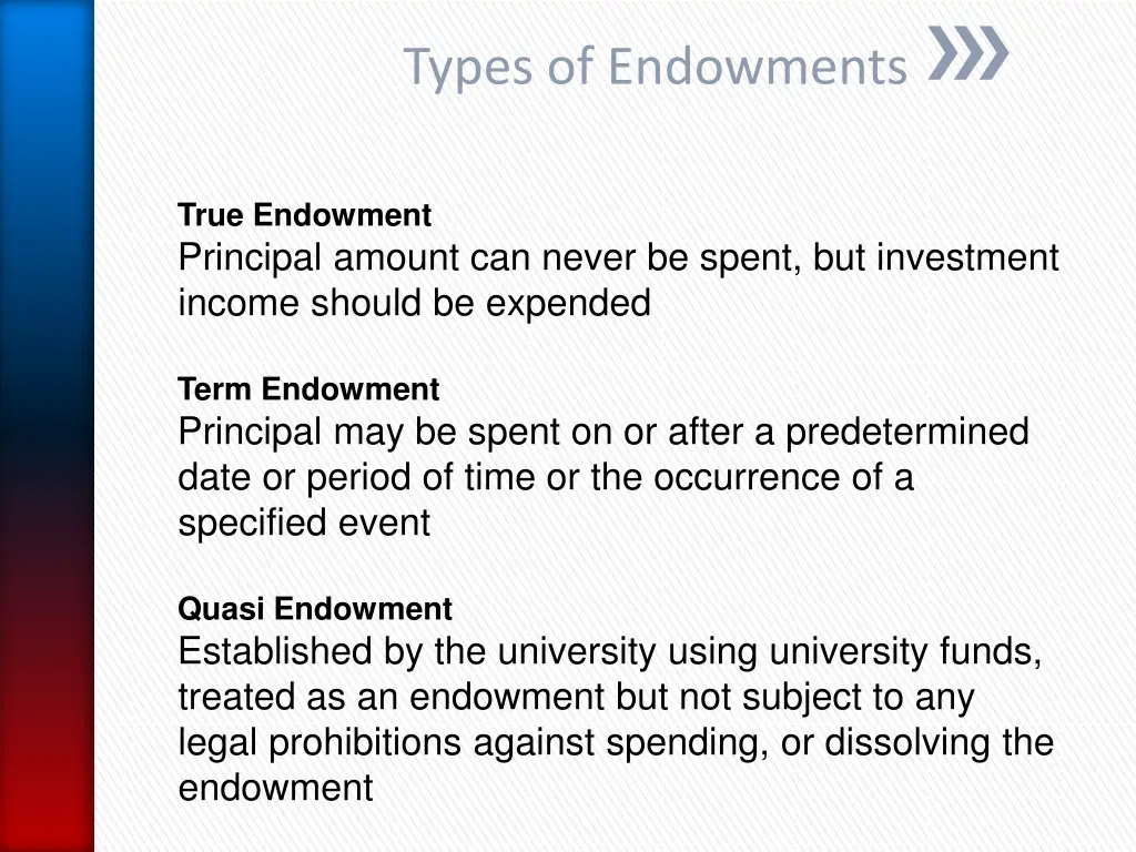types of endowments