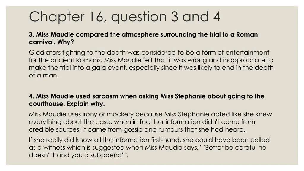 chapter 16 question 3 and 4