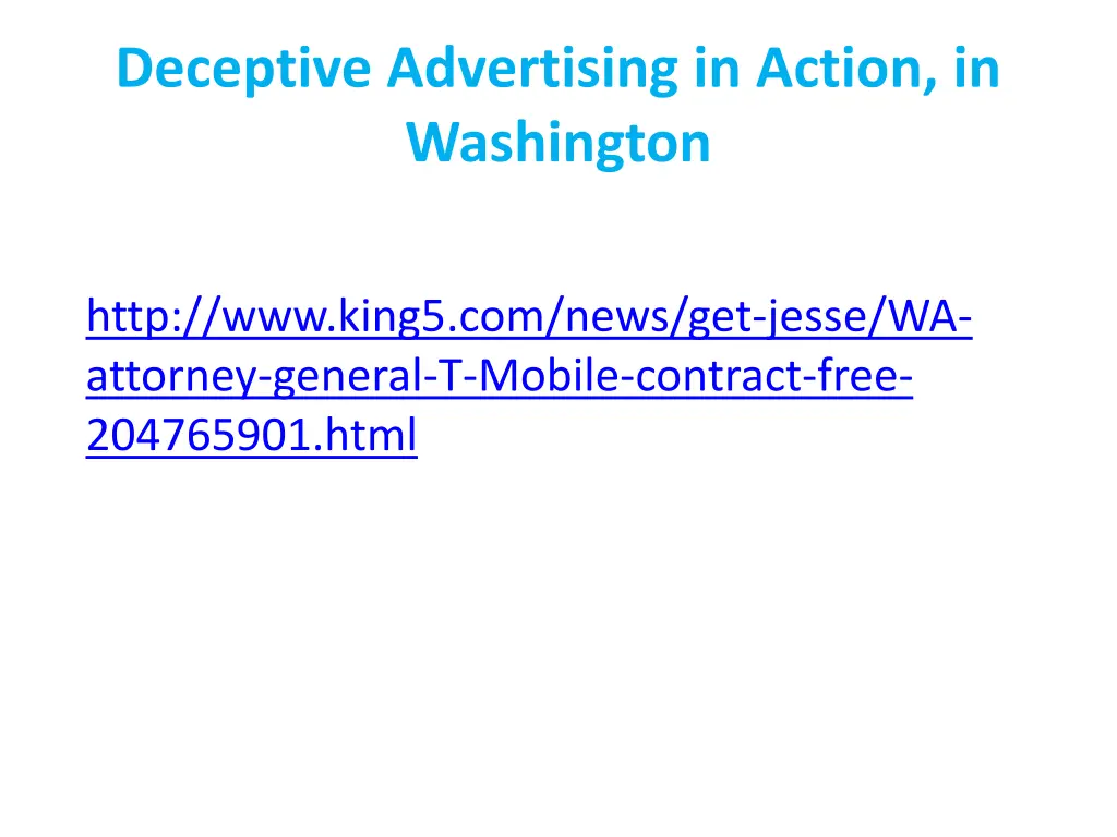 deceptive advertising in action in washington