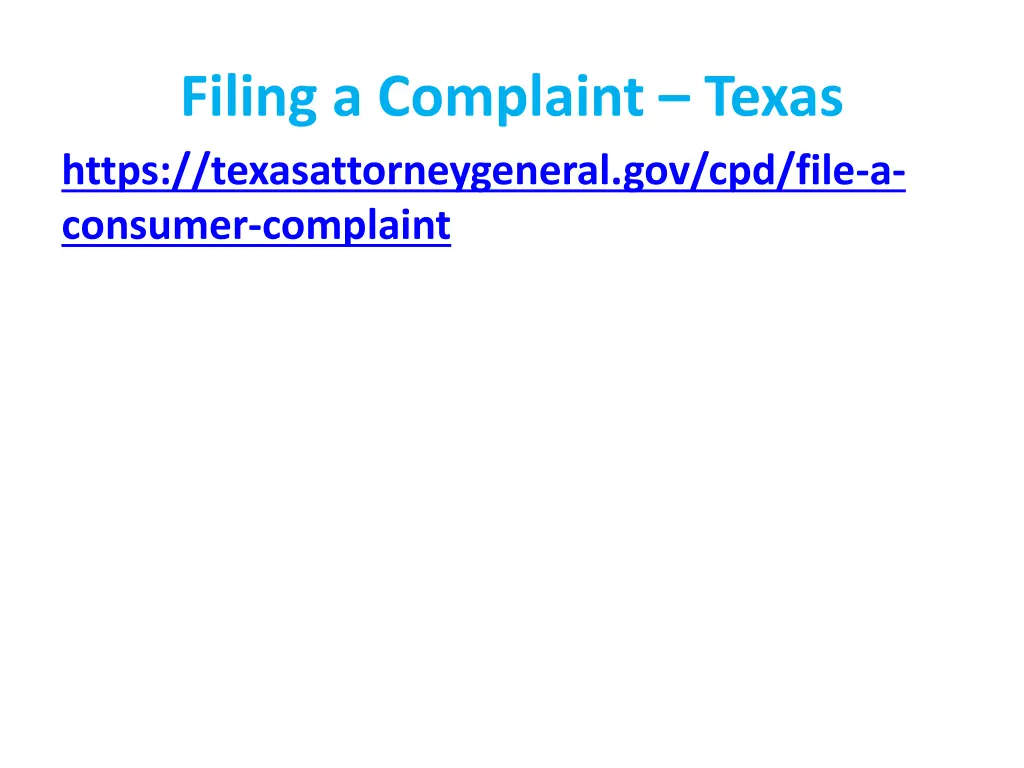 filing a complaint texas https