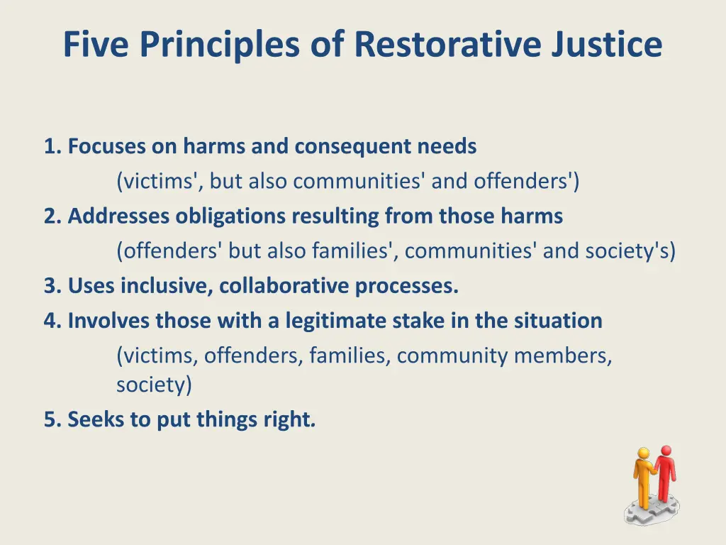 five principles of restorative justice