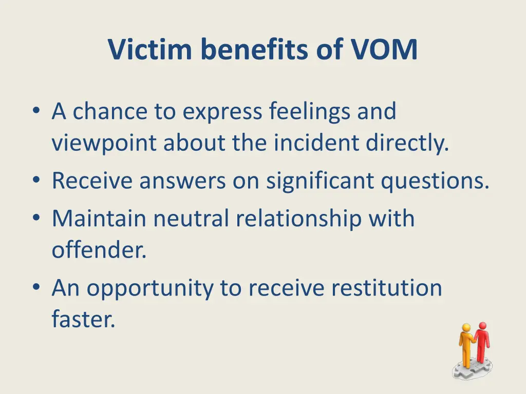 victim benefits of vom