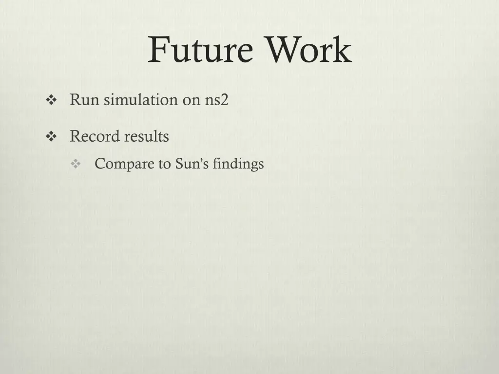 future work