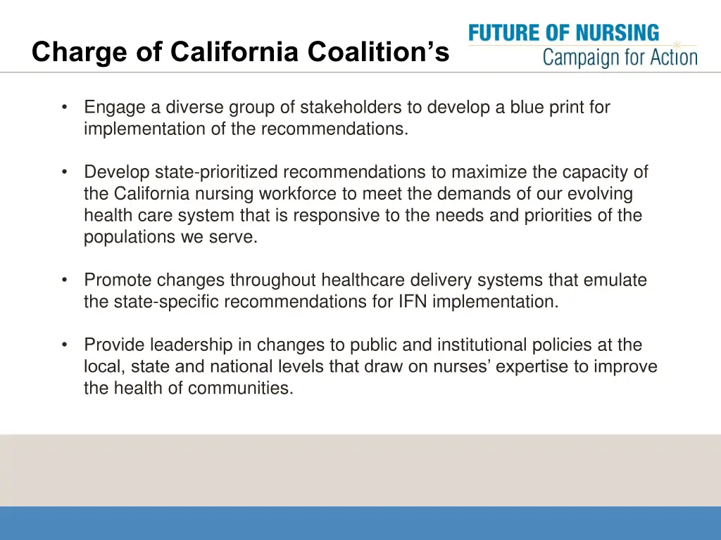 charge of california coalition s