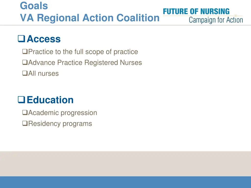 goals va regional action coalition