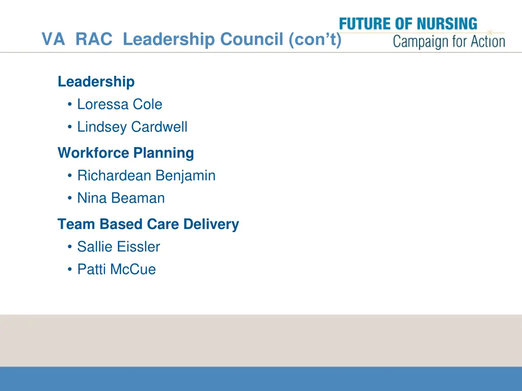 va rac leadership council con t