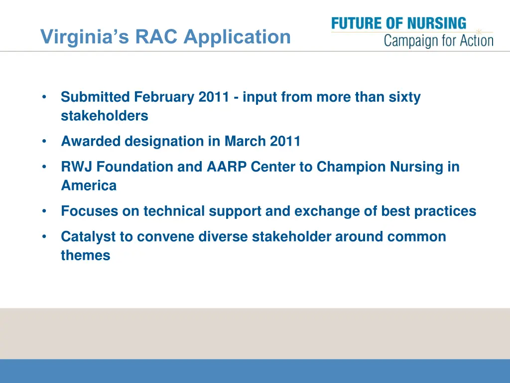 virginia s rac application