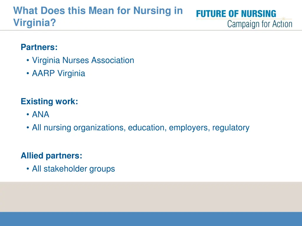 what does this mean for nursing in virginia