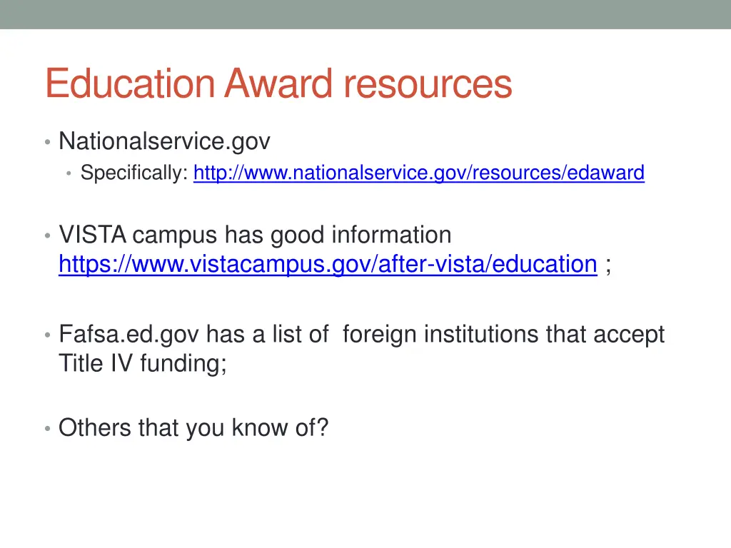 education award resources