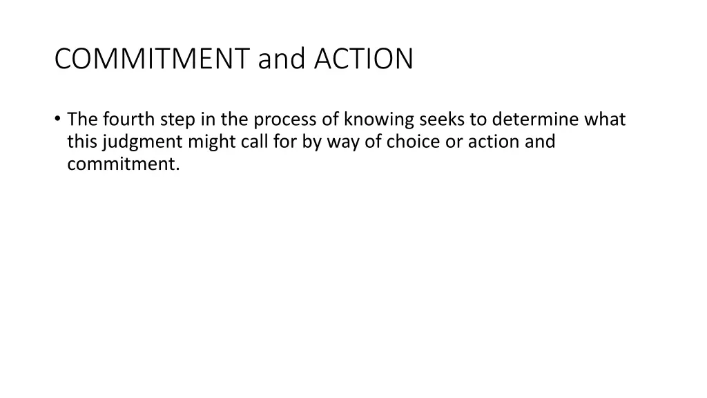 commitment and action