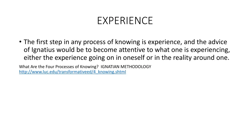 experience