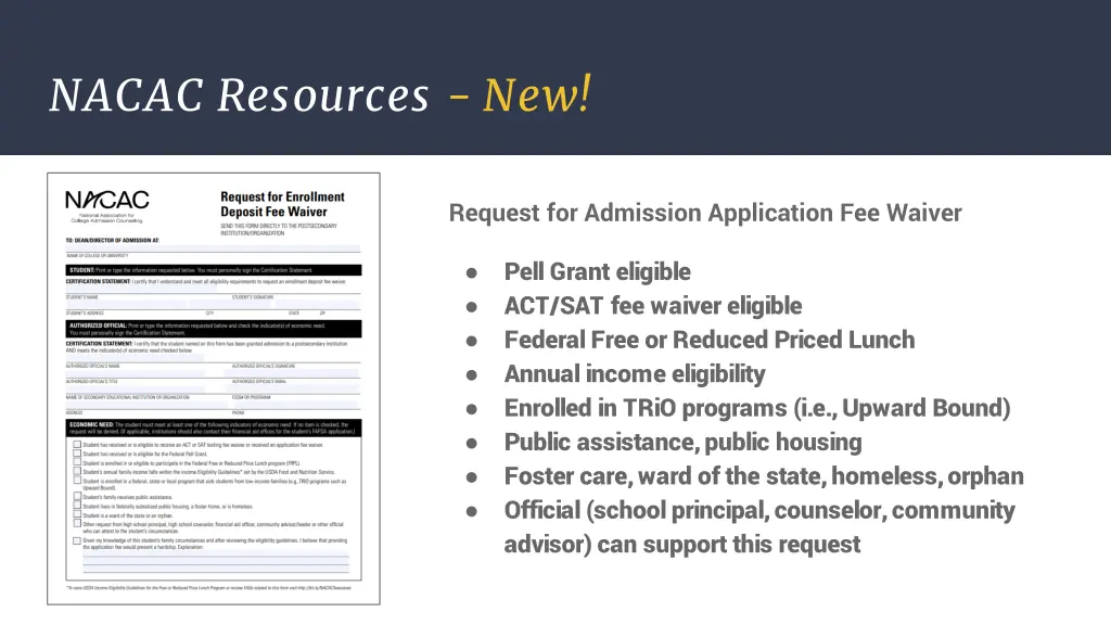 nacac resources new