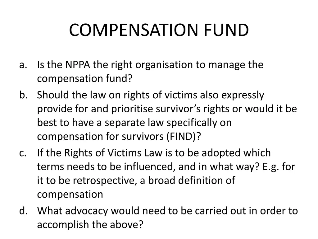 compensation fund