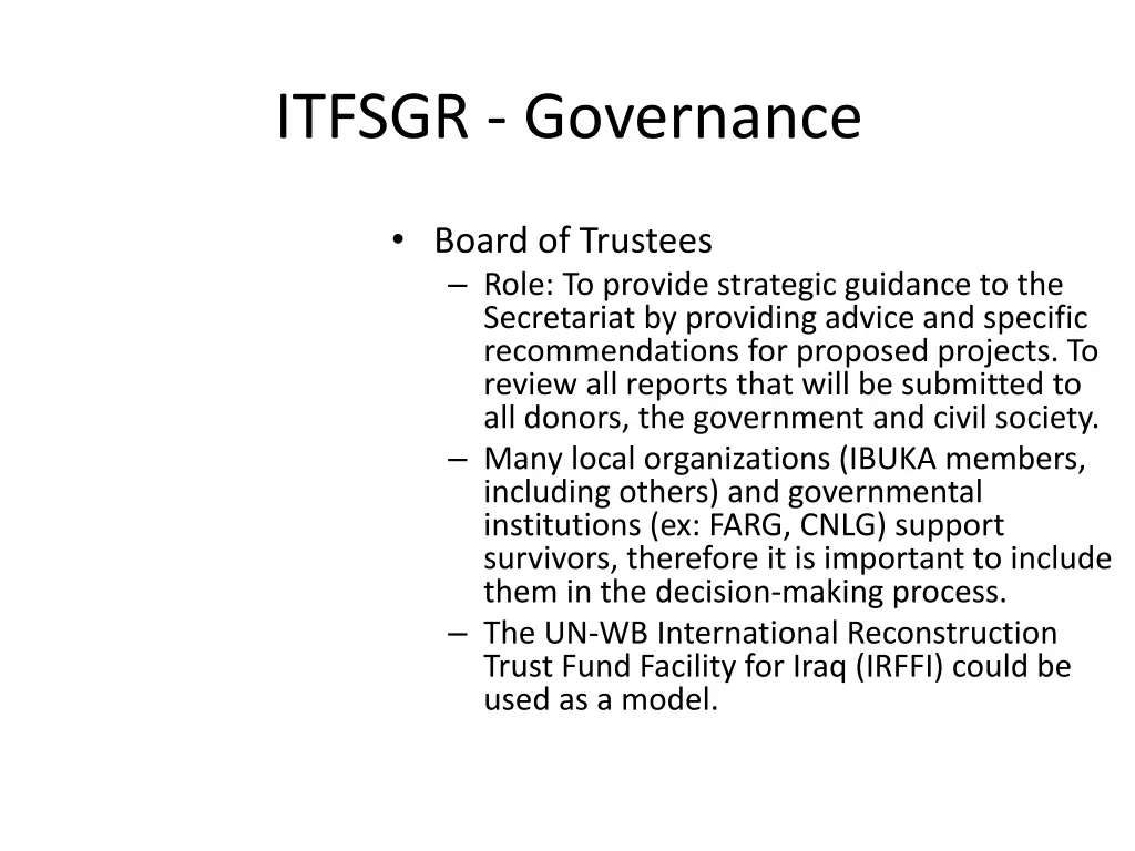 itfsgr governance