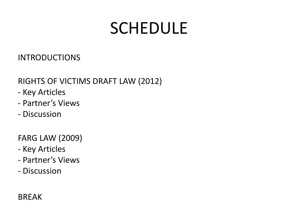 schedule