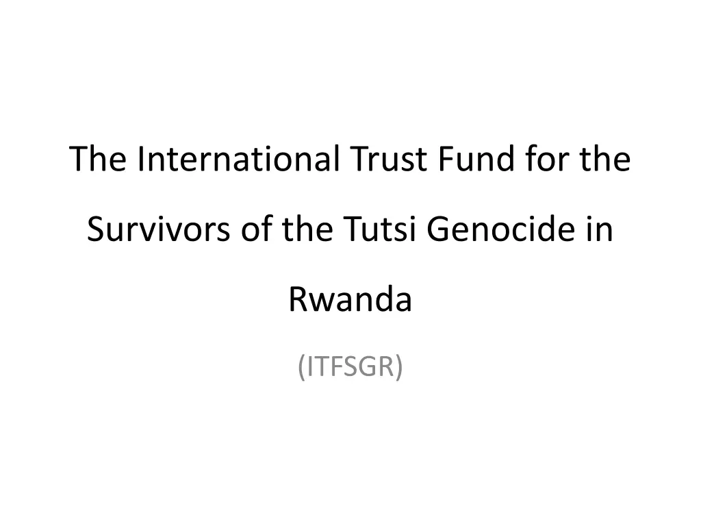 the international trust fund for the