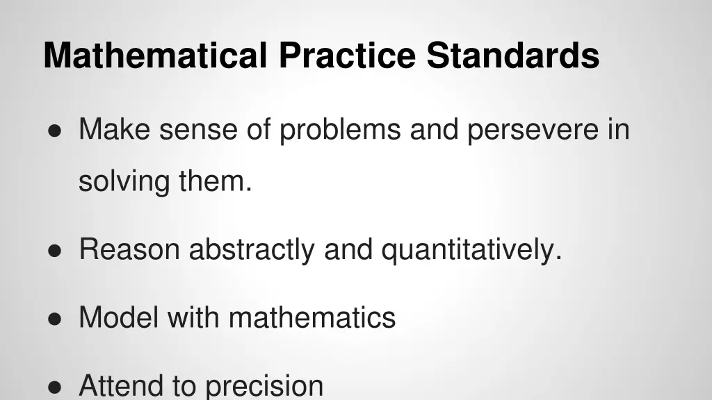 mathematical practice standards