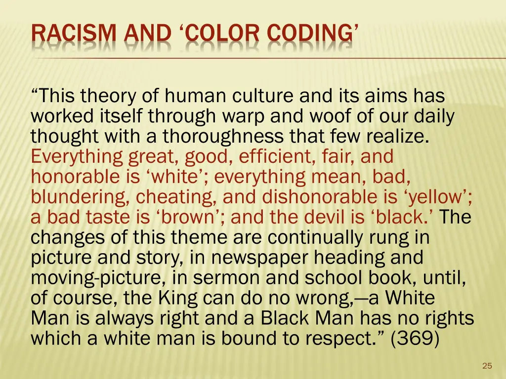 racism and color coding