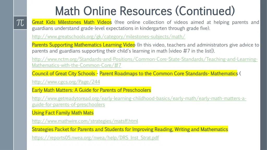 math online resources continued math online