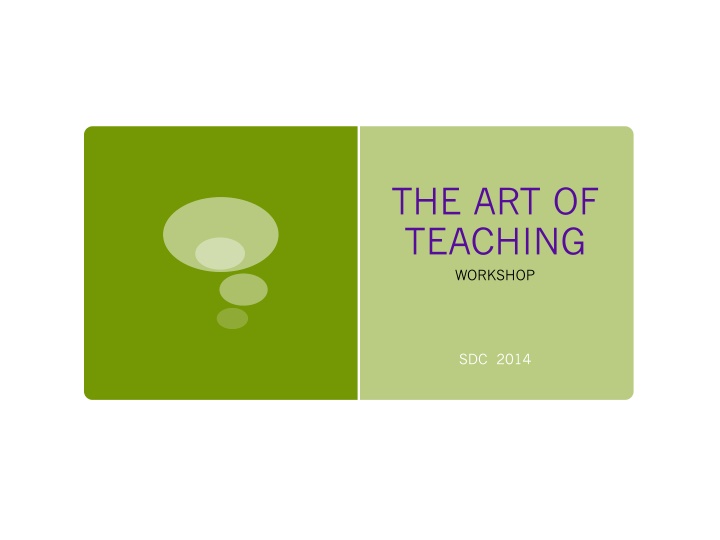 the art of teaching workshop