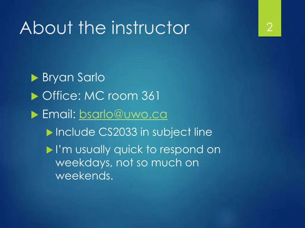 about the instructor